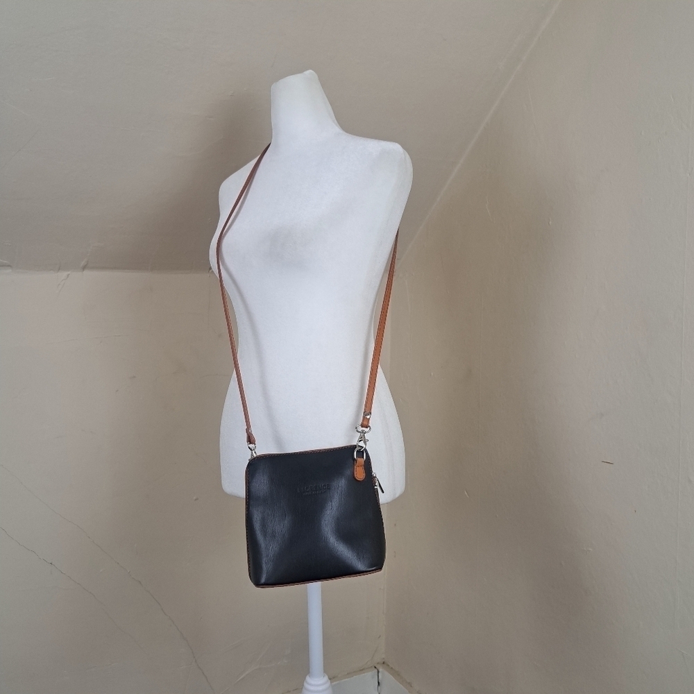 Florence Made in Italy Crossbody Purse Leather Black